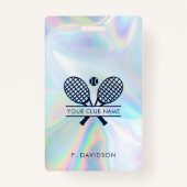 Tennis Club Holografisch Alle Access Pass Custom Badge (Voorkant)
