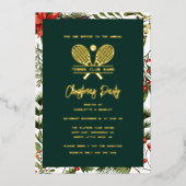 Tennis Club jaarlijkse kerstfeest goud Folie Uitnodiging (Voorkant)