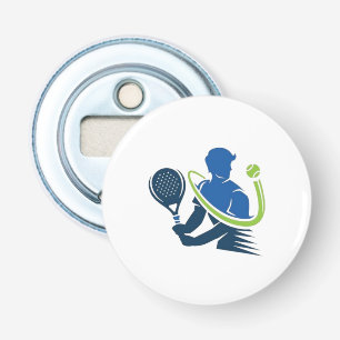 Tennis Club Logo - Dynamische actie, Sportieve sti Button Flesopener