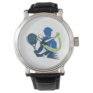 Tennis Club Logo - Dynamische actie, Sportieve sti Horloge