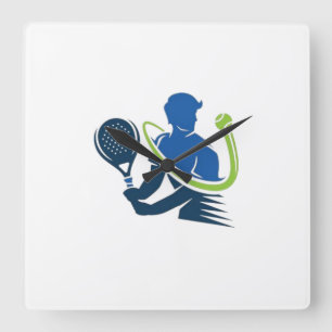 Tennis Club Logo - Dynamische actie, Sportieve sti Vierkante Klok