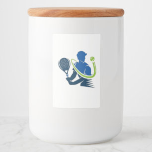 Tennis Club Logo - Dynamische Actie, Sportieve Sti Voedselcontainer Etiket