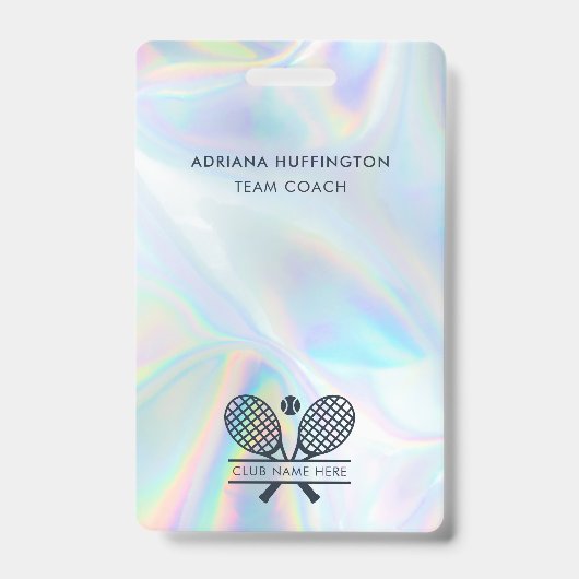 Tennis Club Logo Holografisch Medewerker ID Badge (Front)