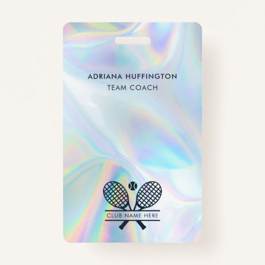 Tennis Club Logo Holografisch Medewerker ID Badge (Voorkant)