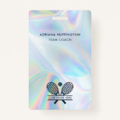 Tennis Club Logo Holografisch Medewerker ID Badge (Achterkant)