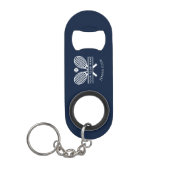 Tennis Club Naam Navy Blue Team Keepsake Custom Mini Flessenopener (Voorkant)