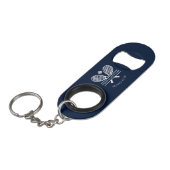 Tennis Club Naam Navy Blue Team Keepsake Custom Mini Flessenopener (Voorkant Gekanteld)