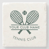 Tennis Club Naam Team Logo Green Custom Stenen Onderzetter (Voorkant)