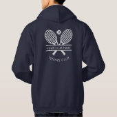 Tennis Club Naam Team Logo Navy Blue Custom Hoodie (Achterkant)