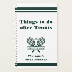Tennis Club Naam Team Speler 2025 Green Custom Planner