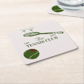 tennis club themed party kartonnen onderzetters (Schuin)