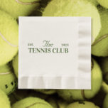 tennis club themed party servet<br><div class="desc">Serve up a stylish ace at your tennis club-themed party with our Tennis Club Party Napkin. Designed to complement the sporty and vibrant atmosphere, these napkins add a touch of flair to your celebration. In a tennis-inspired design, the napkin features rackets, tennis balls, and a dynamic pattern that captures the...</div>