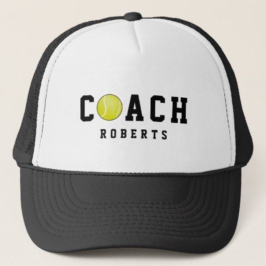 🎾 Tennis COACH [aangepaste naam] Trucker Pet (Voorkant)
