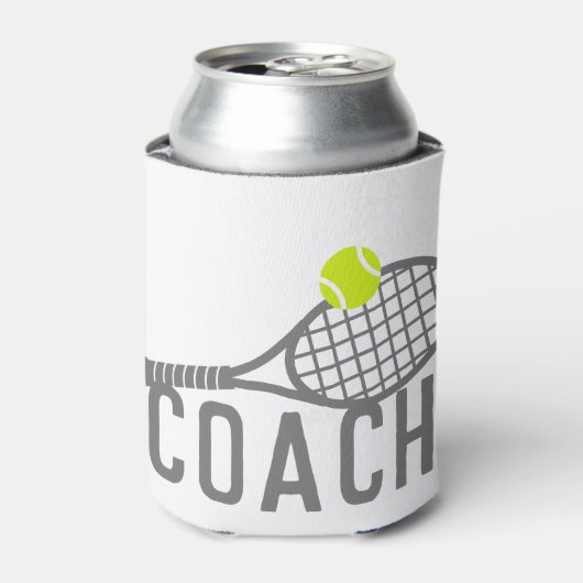 Tennis Coach Aangepaste Tekst op Achterzijde Blikjeskoeler (Blikje Voorkant)