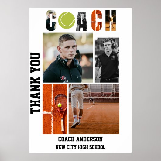 Tennis Coach Afscheidsavond Afstuderen Poster (Voorkant)