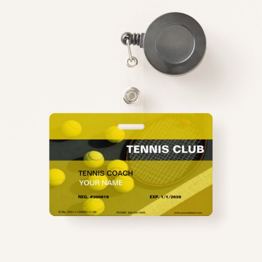 Tennis Coach Badge (Voorkant met intrekbare)