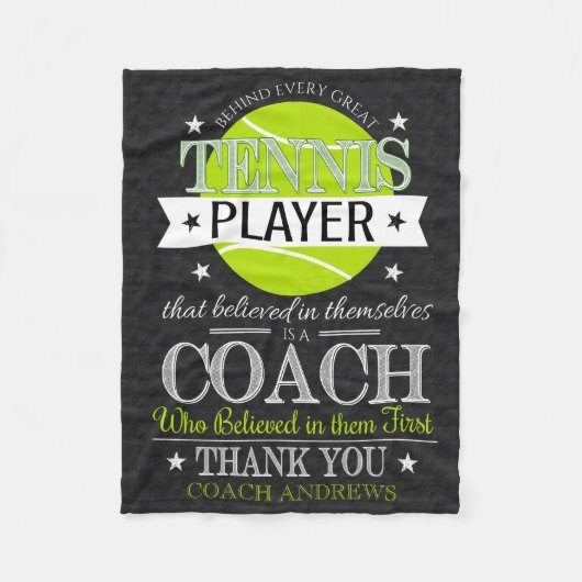 Tennis Coach bedankt cadeau Fleece Deken (Voorkant)