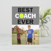 Tennis Coach Best Ever Custom Foto Hartelijk dank Bedankkaart (Staand voorkant)