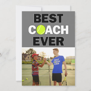 Tennis Coach Best Ever Custom Foto Hartelijk dank Bedankkaart