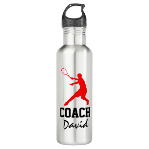 Tennis coach cadeau stalen flesje met lus pet waterfles