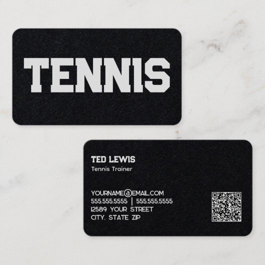 Tennis Coach Custom QR Visitekaartje (Voorkant / Achterkant)