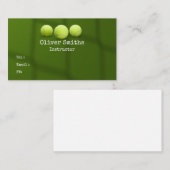 Tennis Coach-instructeur met tennisbal op groen Visitekaartje (Voorkant / Achterkant)