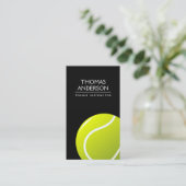 Tennis coach/instructeur/speler zwart visitekaartje (Staand voorkant)