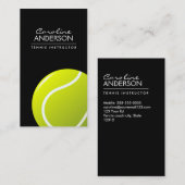 Tennis coach/instructeur/speler zwart visitekaartje (Voorkant / Achterkant)