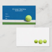 Tennis Coach-instructeur voor tennisbal op blauw Visitekaartje (Voorkant / Achterkant)