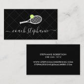 Tennis Coach Instructor Custom Modern Elegant Visitekaartje (Voorkant / Achterkant)