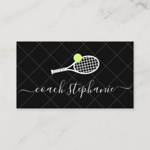 Tennis Coach Instructor Custom Modern Elegant Visitekaartje