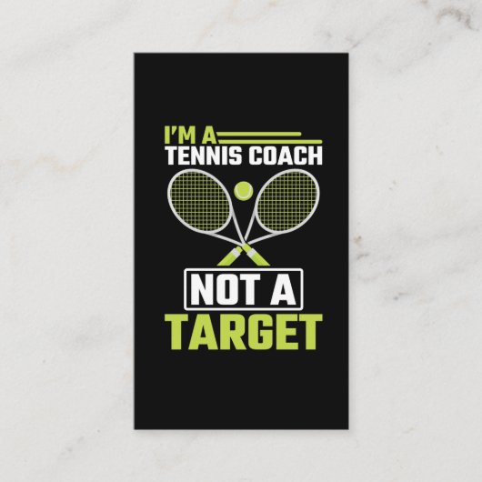 Tennis Coach is geen trainer voor Target Funny Ten Visitekaartje (Voorkant)