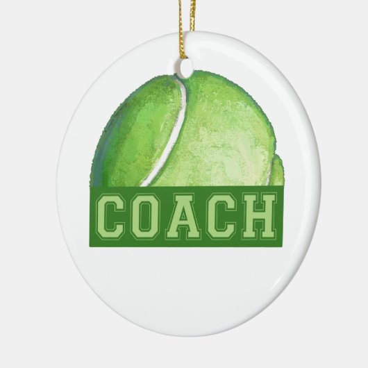 Tennis Coach Keramisch Ornament (Links)