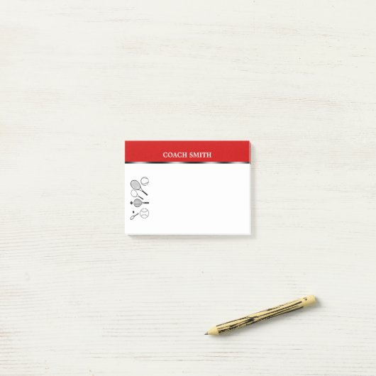 Tennis coach leraar PERSONALIZE Post-it® Notes (Op bureau)