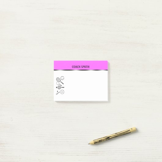Tennis coach leraar PERSONALIZE Post-it® Notes (Op bureau)