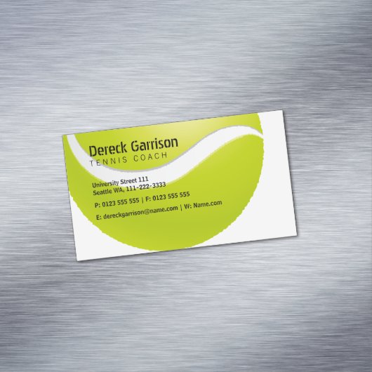 Tennis Coach | Lessen voor de praktijkervaring Magnetisch Visitekaartje (Voorbeeld)