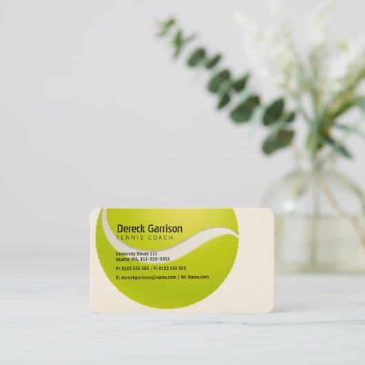 Tennis Coach | Lessen voor de praktijkervaring Visitekaartje (Staand voorkant)