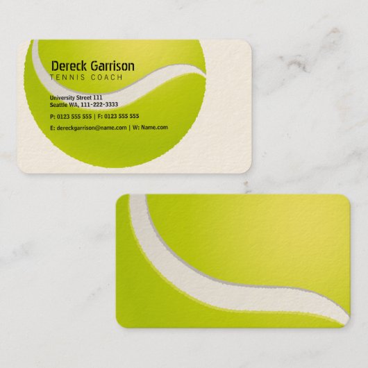 Tennis Coach | Lessen voor de praktijkervaring Visitekaartje (Voorkant / Achterkant)