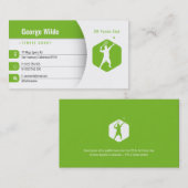 Tennis Coach | Male Tennis Player Green Visitekaartje (Voorkant / Achterkant)