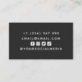 Tennis Coach Mannen Player Silhouettes Social Medi Visitekaartje (Achterkant)