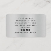 Tennis Coach Metallic Racket Logo Sociale Media Visitekaartje (Achterkant)