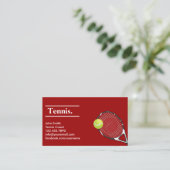 Tennis Coach Modern Red Clay Sport Instructor Visitekaartje (Staand voorkant)
