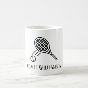 Tennis Coach Monogrammed Name Koffiemok