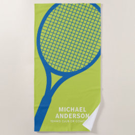 Tennis coach of racket-gepersonaliseerde naam strandlaken