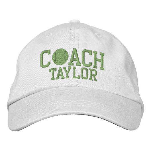 Tennis Coach Personalized Geborduurde Pet (Voorkant)