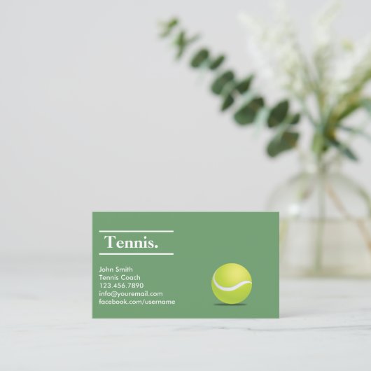 Tennis Coach Professional minimalistisch Visitekaartje (Staand voorkant)