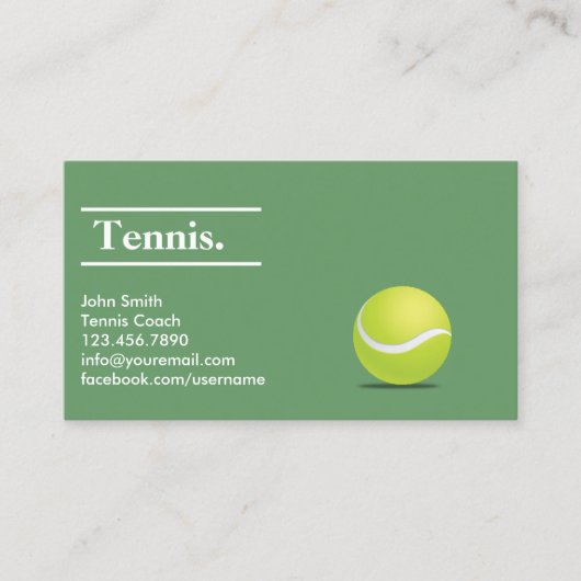 Tennis Coach Professional minimalistisch Visitekaartje (Voorkant)