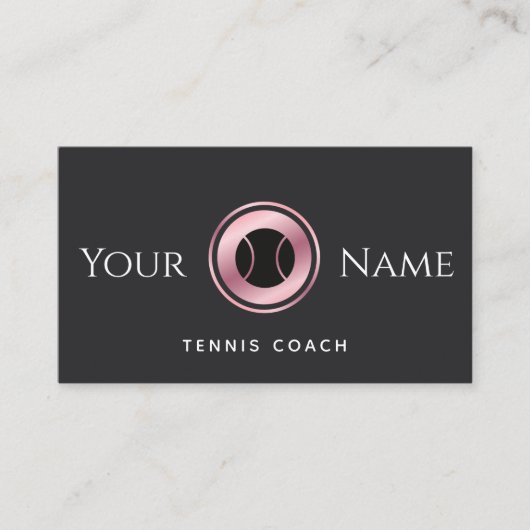 Tennis Coach Roos Gold Classy Elegant Instructor Visitekaartje (Voorkant)