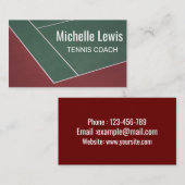 Tennis Coach Simple Professional-sporten Visitekaartje (Voorkant / Achterkant)