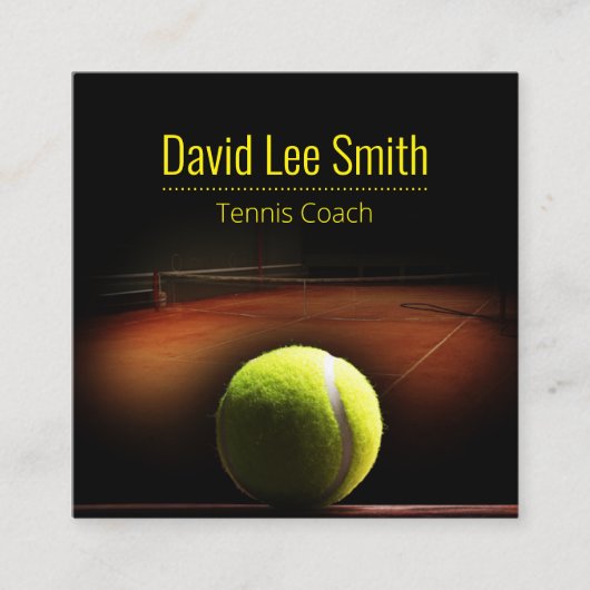Tennis Coach Vierkant Visitekaartje (Voorkant)